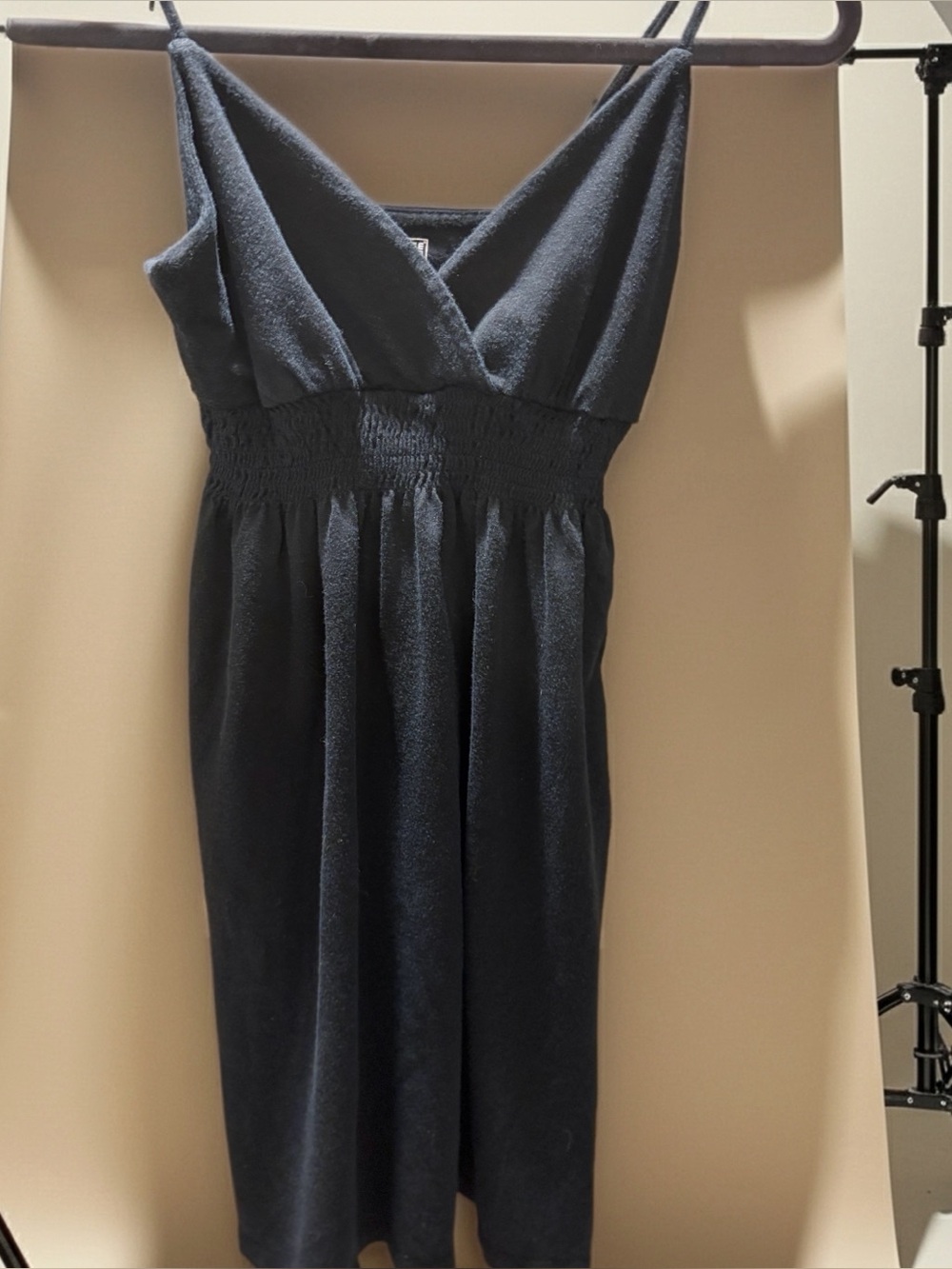 Converse Black Smocked Mini Dress with Spaghetti Straps